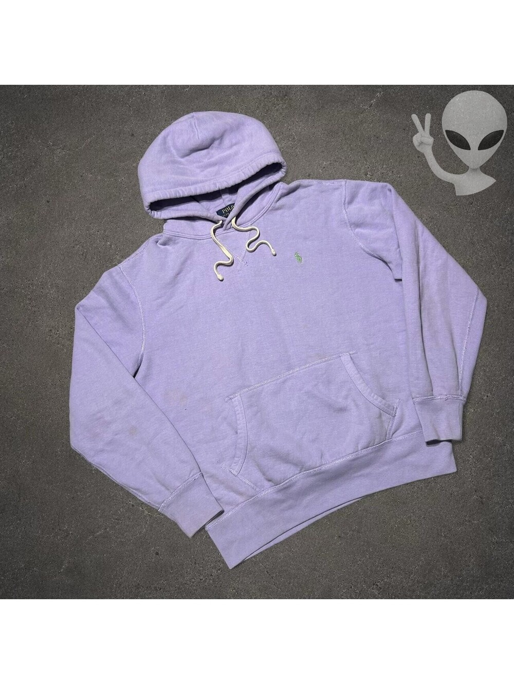 Polo Ralph Lauren Pullover Hoodie Mens M Purple Embroidered Pony Preppy